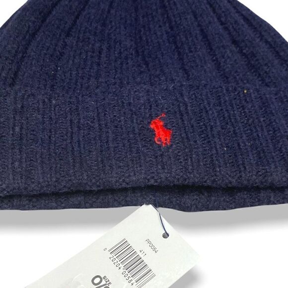 Polo Ralph Lauren Mens Signature Wool Cuffed Beanie Blue Red One Size (b) New - Picture 5 of 8